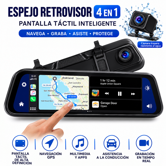 Espejo retrovisor 4 en 1 Pantalla Táctil